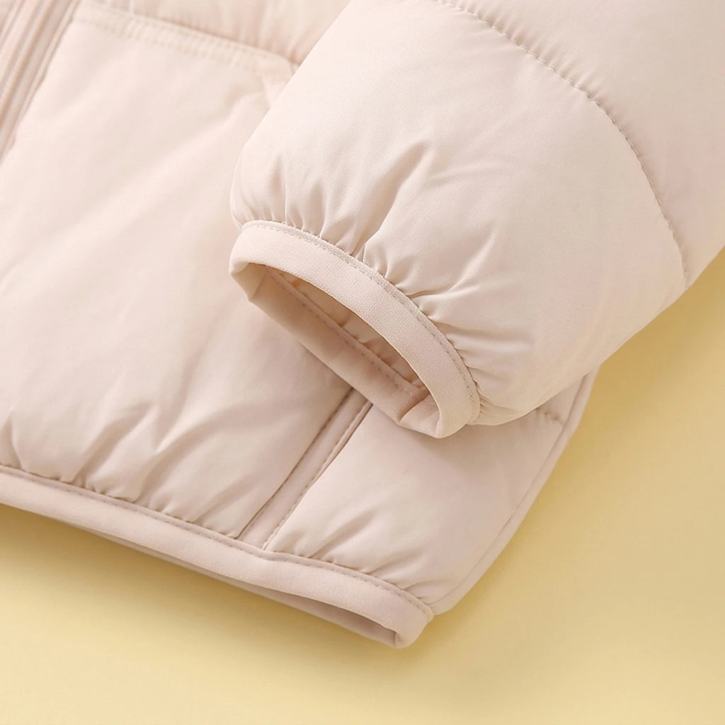 Boys Beige Hooded Quilted Puffer Jacket Coats & Jackets