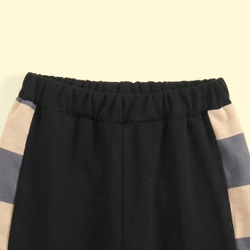 Boys Black Striped Elasticated Pants Pants