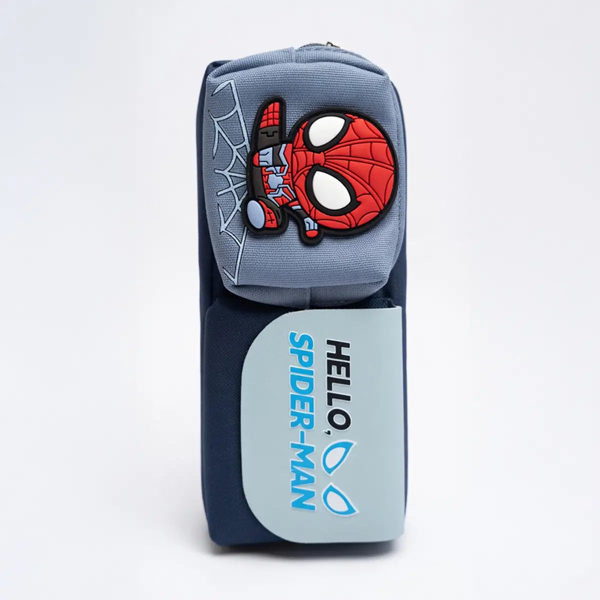 Spider Man Boys Pencil Organizer Pouch -Multi Pocket Zipper Pencil Case for School Trending Accessories Grey Onesize
