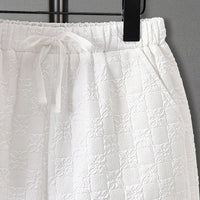 Boys White Self Designed Shirt With Shorts Set 2 pc. Sets