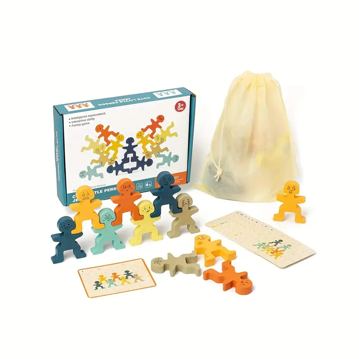 Kids Multicolor Wooden Emotion Stacking Blocks Toy Trending Accessories