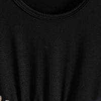 Girls Black Embroidered Tulle Overlay Fit & Flare Dress Casual Dresses