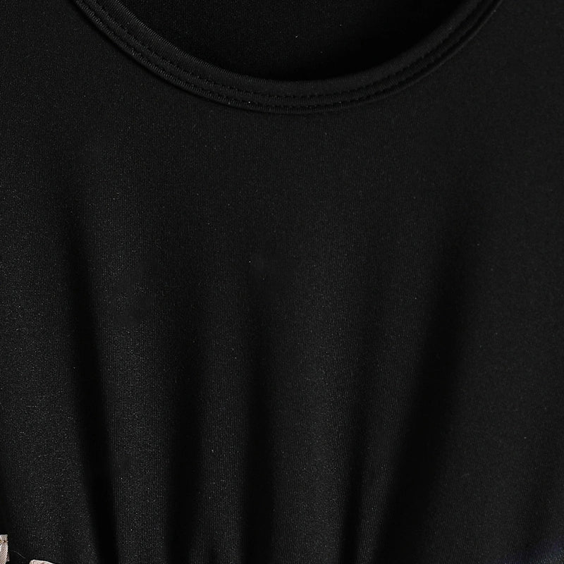 Girls Black Embroidered Tulle Overlay Fit & Flare Dress Casual Dresses