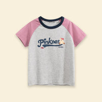Girls Pink Typographic Print Raglan Sleeve T-Shirt Tshirts