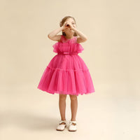 Girls Sleeveless Fit & Flare Dress Party Dresses   