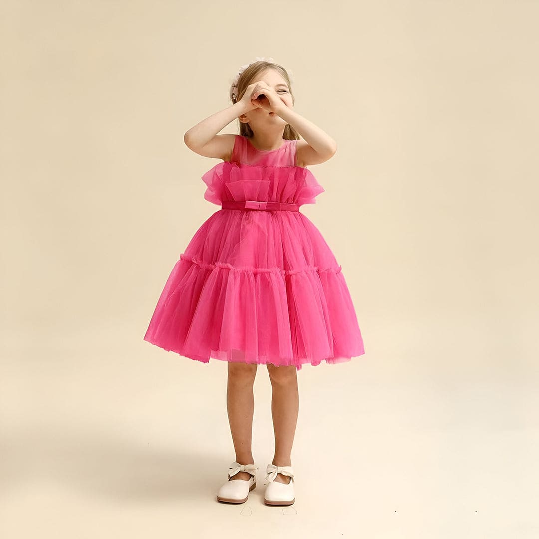 Girls Sleeveless Fit & Flare Dress Party Dresses   