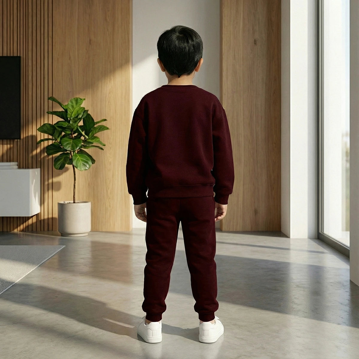 Boys Maroon Nova-Beat Graphics Sweatshirt With Jogger Co-ord Sets Sets