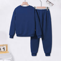 Boys Blue Typographic Printed Sweatshirt With Sling Bag & Jogger Sets Sets