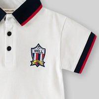 Boys White Solid Short Sleeves Polo T-Shirt Tshirts