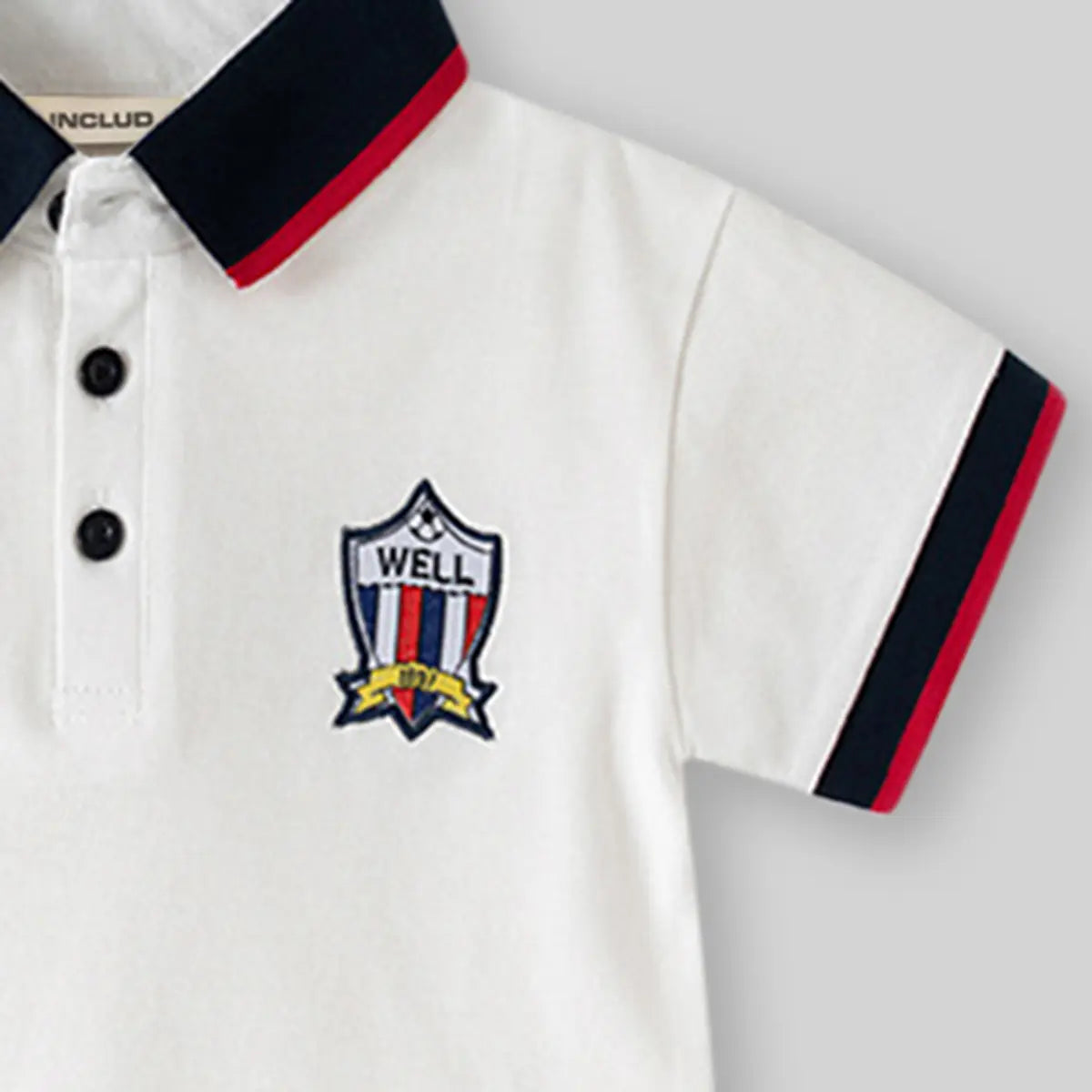 Boys White Solid Short Sleeves Polo T-Shirt Tshirts