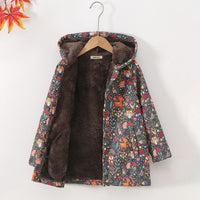 Girls Grey Jungle Print Hooded Jacket Coats & Jackets