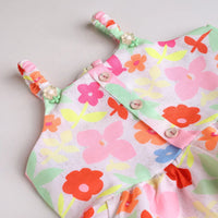 Girls Pink Floral Printed Top With Elasticated shorts Sets 2 pc. Sets