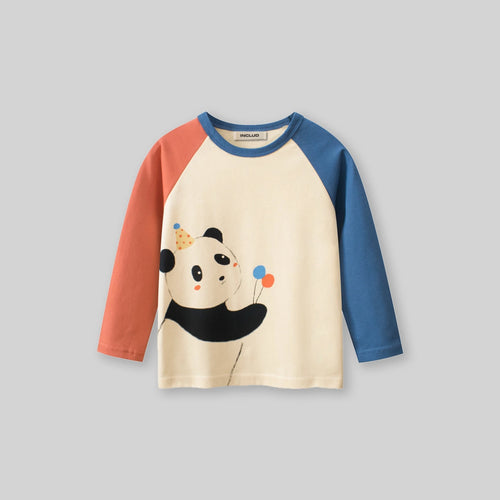 Girls Multicolor Panda Printed T-Shirt Tshirts