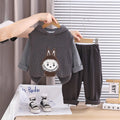 Boys Dark Grey Applique Hooded Sweater Vest With T-Shirt & Jogger Sets Sets Dark Grey 1-2 Y