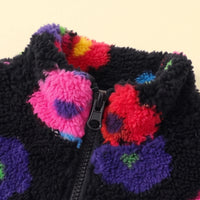 Girls Black Floral Long Sleeve Jacket Coats & Jackets