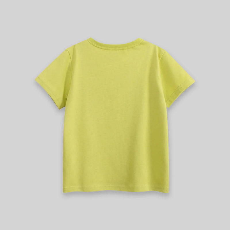 Boys Lime Green Animal Print Short Sleeve T-Shirt Tshirts