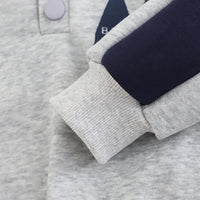 Boys Grey M Printed High Neck Sweatshirt With Jogger Set 2 pc. Sets
