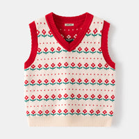 Boys Apricot Self-Design Jacquard Sweater Vest Sweaters & Cardigans