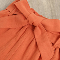 Girls Orange Sleeveless Top With Elasticated Shorts Sets 2 pc. Sets