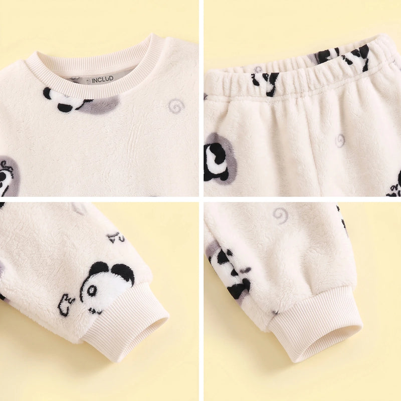 Boys Off White Animal Print Sweatshirt With Pants Sets 2 pc. Sets