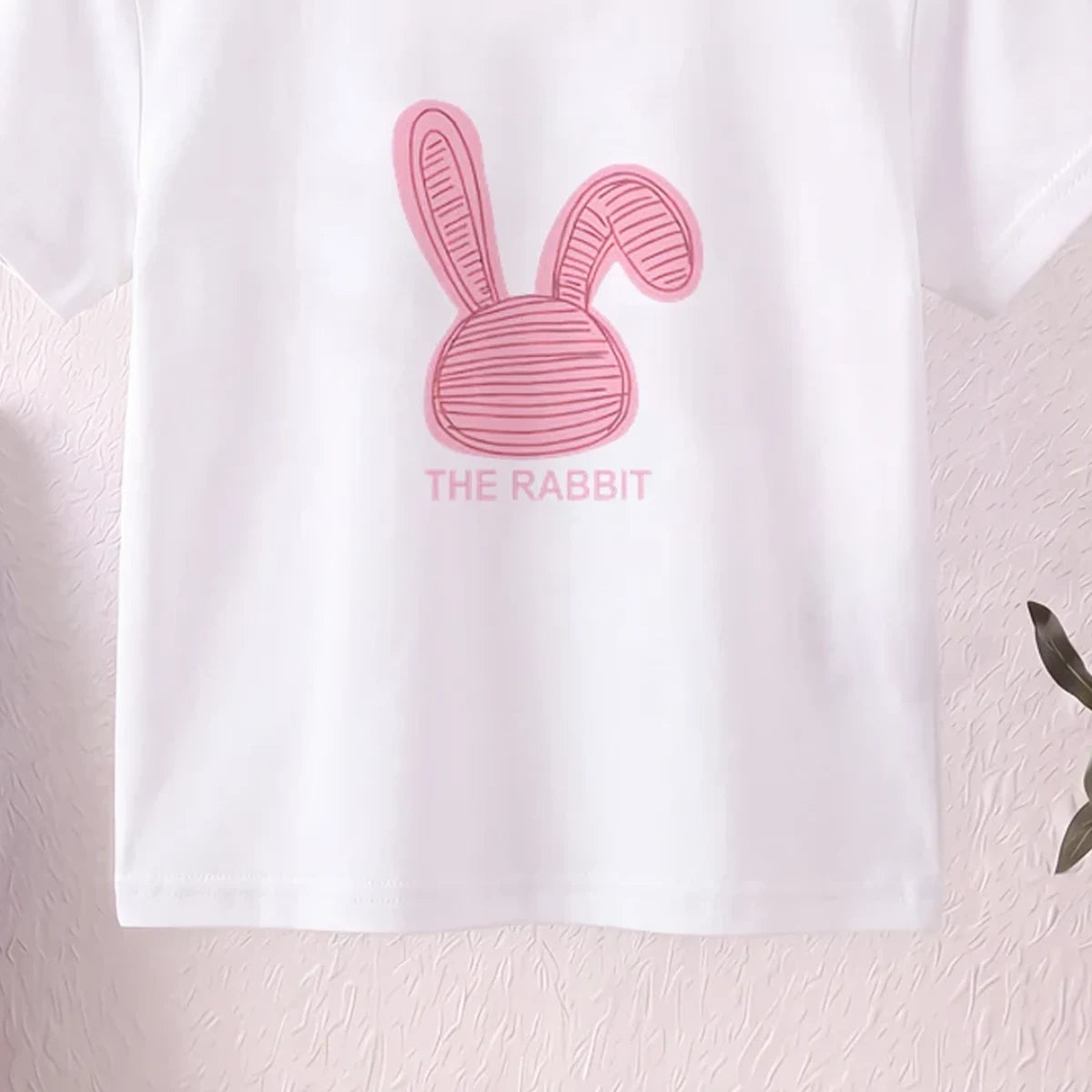 Girls White Rabbit Print Short Sleeve T-Shirt Tshirts