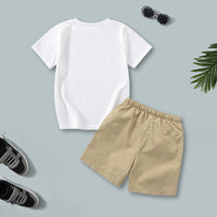Boys Short Sleeve New York Graphics T-Shirt With Khaki Shorts Set 2 pc. Sets