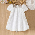 Girls White Floral Embellished A-line Dress Party Dresses White 3-4 Y
