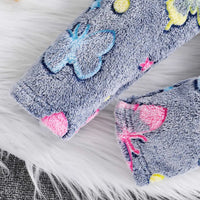 Girls Grey Self-Design Butterfly Patterns Hooded Fleece Sweatshirt With Pant Co-ord Sets 2 pc. Sets