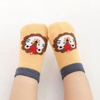 Baby Green Cute Cartoon Printed Non-Slip Floor Socks Trending Accessories Yellow 0-1 Y