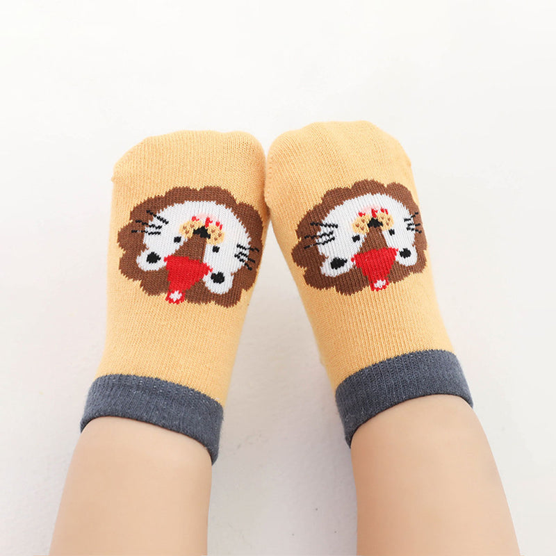 Baby Green Cute Cartoon Printed Non-Slip Floor Socks Trending Accessories Yellow 0-1 Y