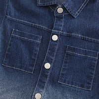 Boys Blue Denim Short Sleeves Shirt And Shorts With Inner Tee Set 3 pc. Sets