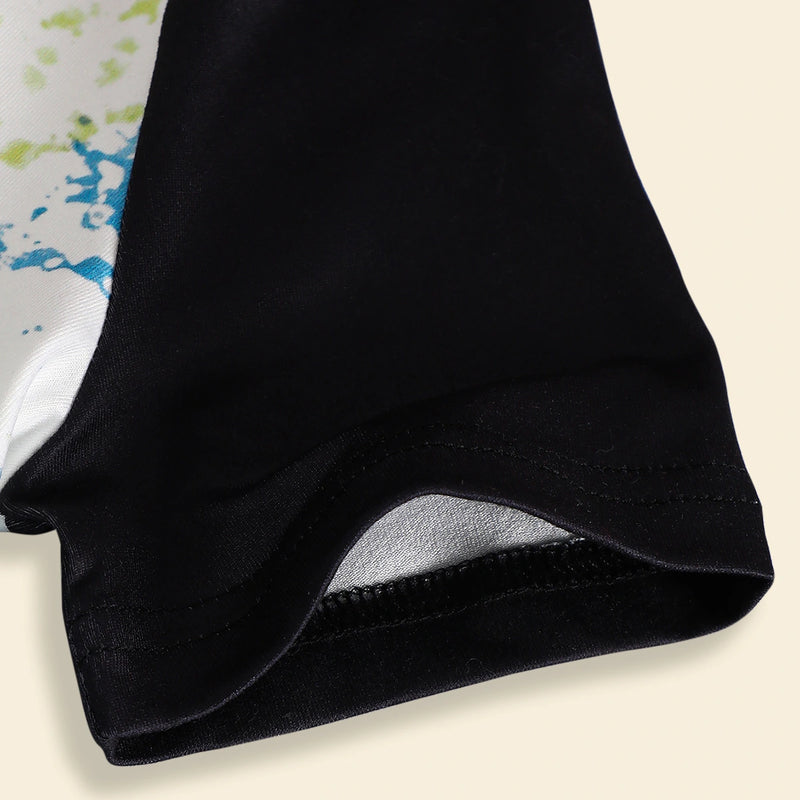 Boys Black Abstract Print T-Shirt With Shorts Set Sets
