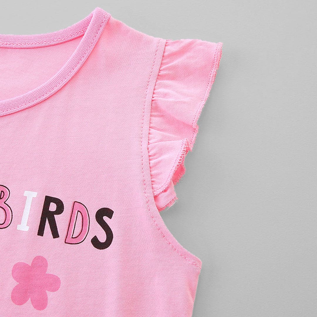Girls Ladybird Printed Short Sleeves T-Shirt Tshirts   