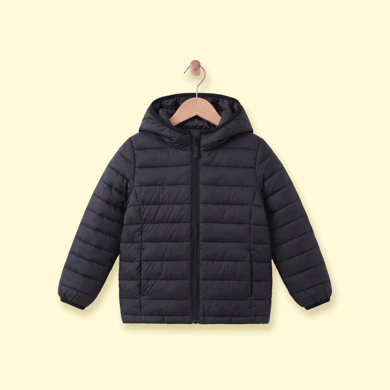 Boys Black Hooded Quilted Puffer Jacket Coats & Jackets Black 2-3 Y