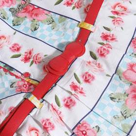 Girls Pink Floral Short Sleeve Fit & Flare Dress With Belt Casual Dresses