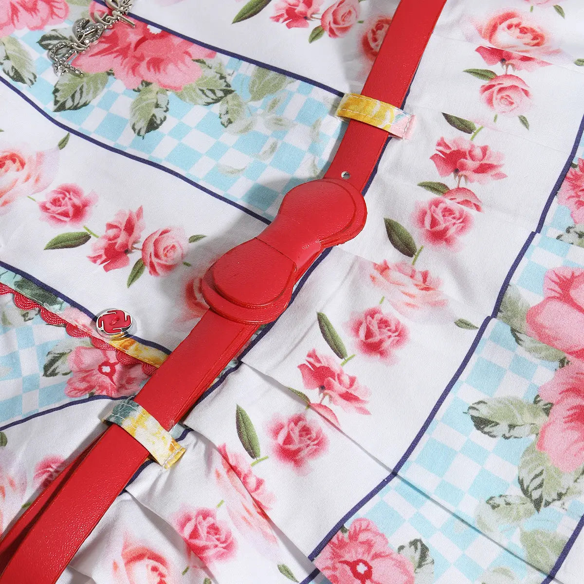 Girls Pink Floral Short Sleeve Fit & Flare Dress With Belt Casual Dresses