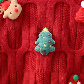 Girls Red Cable Knit Long Sleeve Sweater Sweaters & Cardigans