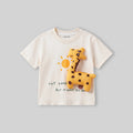 Boys Off White Giraffe Applique Short Sleeve T-Shirt Tshirts Off White 1-2 Y
