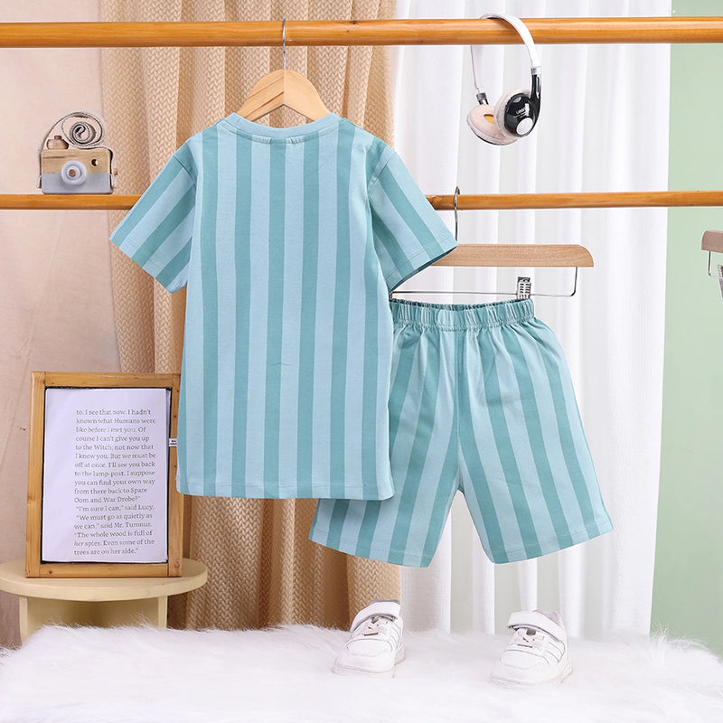 Boys Sea Green Avengers Characters T-Shirt With Elasticated Shorts Sets 2 pc. Sets