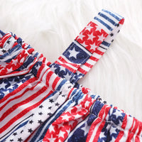 Girls Multicolor Stripes Off-shoulder Top With Ripped Denim Shorts Sets Sets