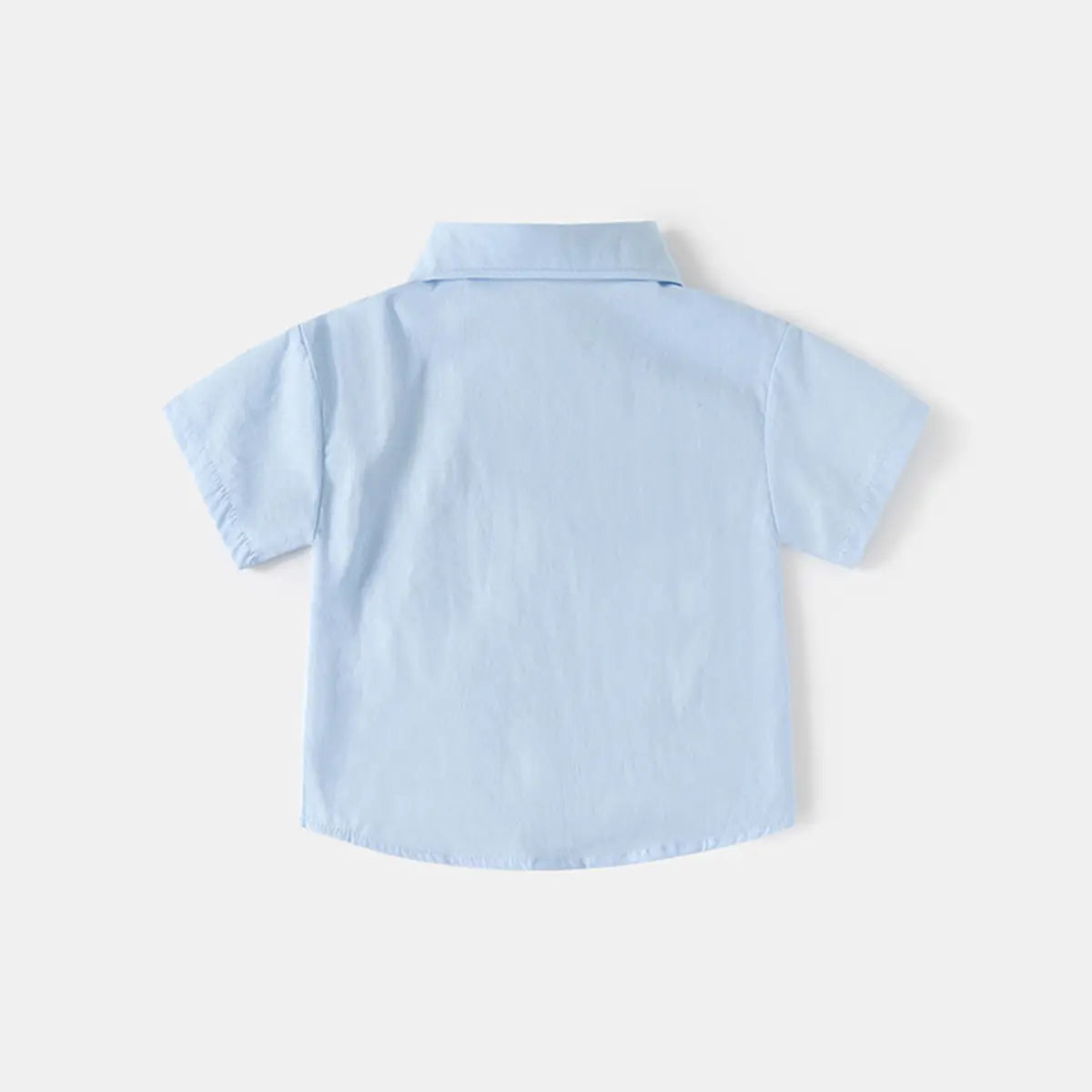 Boys Sky Blue Shark Embroidered Casual Shirt Shirts
