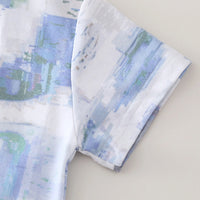 Boys Light Blue Smiley Printed Short Sleeve T-Shirt With Elasticated Shorts Sets 2 pc. Sets