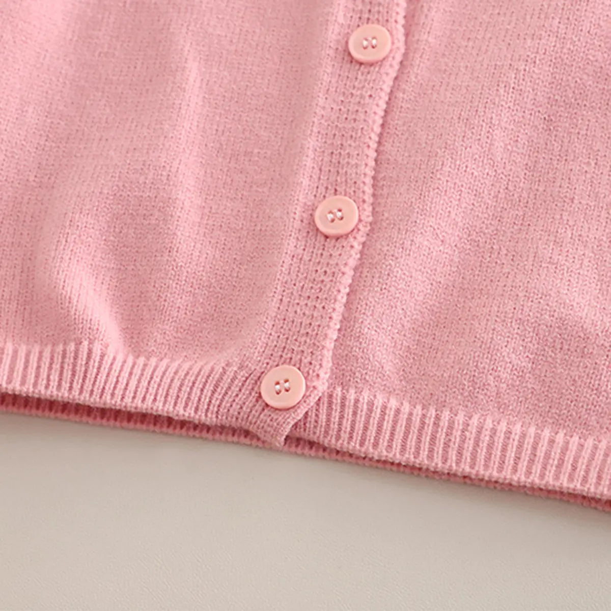 Girls Pink Solid Cardigan With Floral Printed Top Sweaters & Cardigans