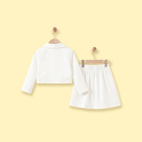 Girls White Long Sleeve Blazer & Skirt Sets 2 pc. Sets
