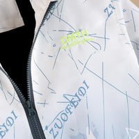 Boys Grey Ombre Printed Hooded Zipper Jacket Coats & Jackets