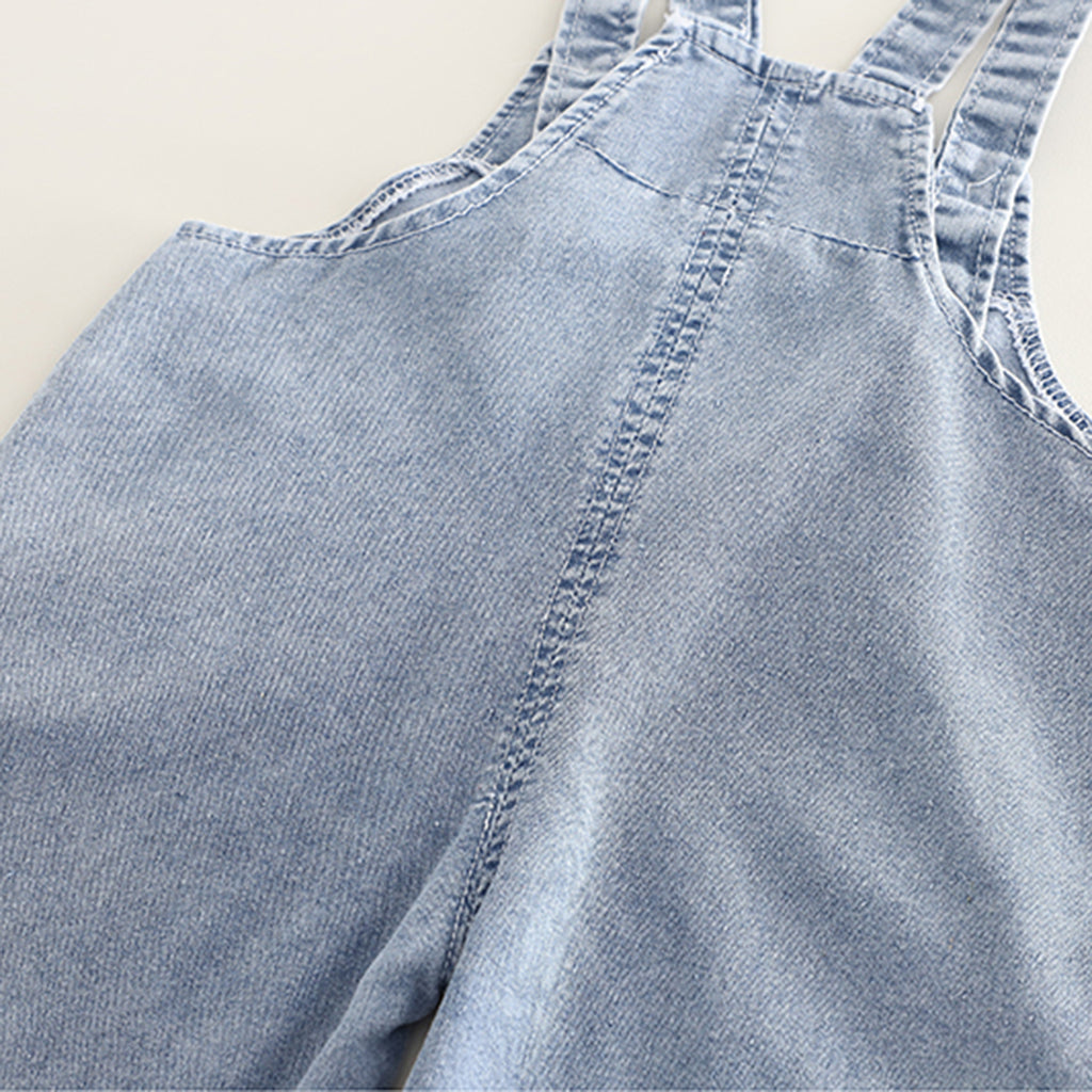 Boys Black Striped T-Shirt with Denim Dungaree Set Sets