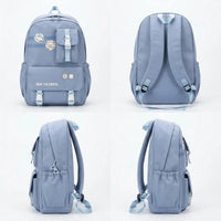 Kids Blue Multi-Pocket School Backpack with Buckle Pouch Trending Accessories