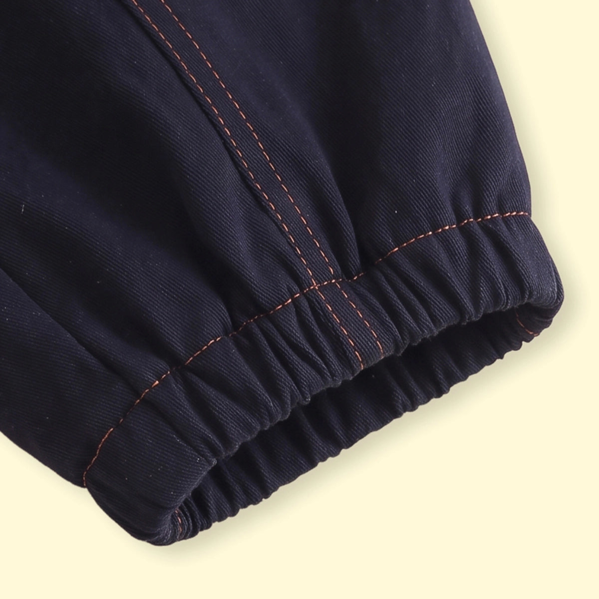 Boys Navy Blue Embroidered Jogger Pants