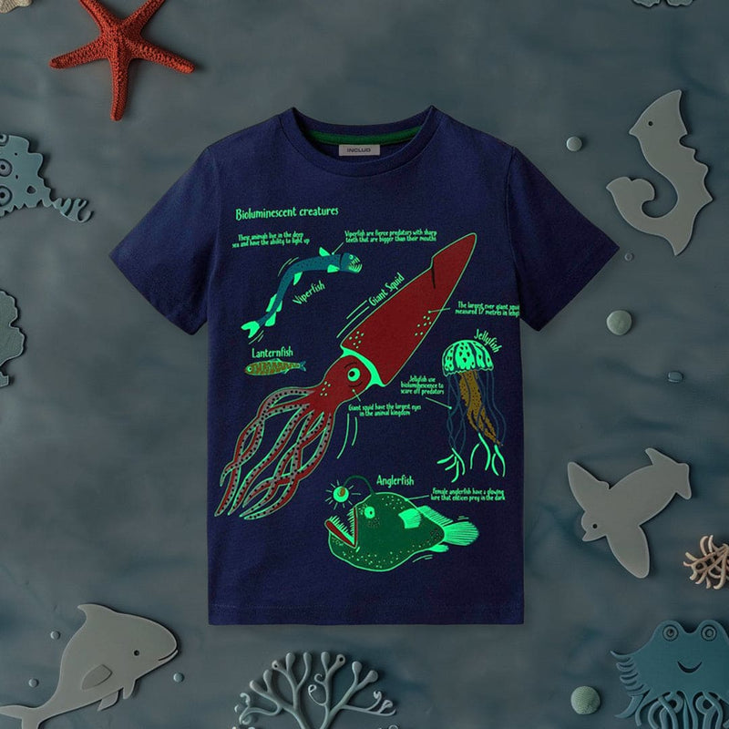 Boys Short Sleeve Graphic Printed T-Shirt Tshirts Blue 1-2 Y 