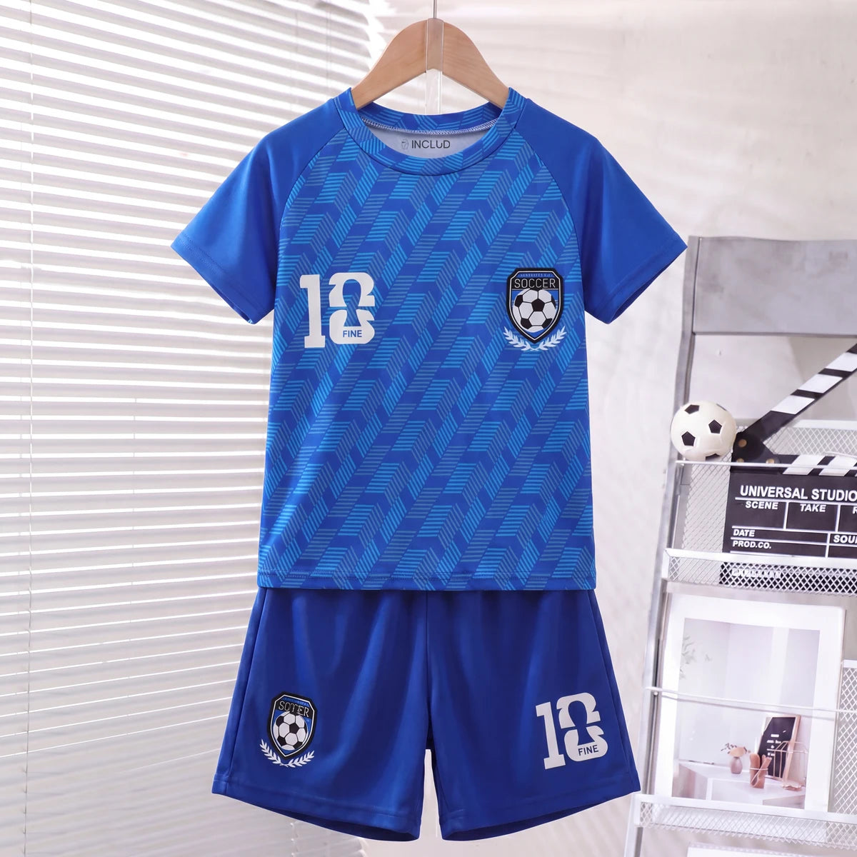 Boys Blue Short Sleeve Printed T-Shirt With Shorts Sets 2 pc. Sets Blue 3-4 Y